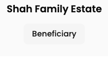 The invitation card showing the Beneficiary role